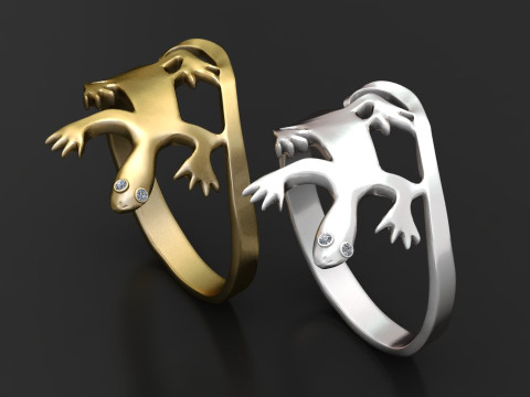 Gecko ring 3D Print Model