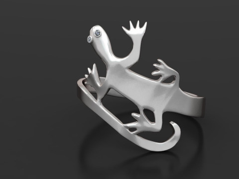 Gecko ring 3D Print Model