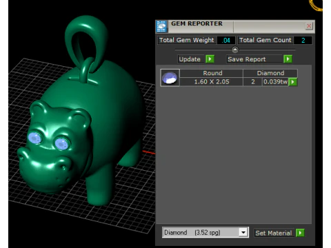 Gold hippo pendant 3D Print Model
