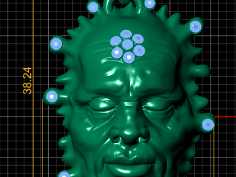 Gold face pendant 3Dプリントモデル