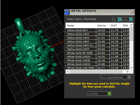 Gold face pendant 3D Print Model