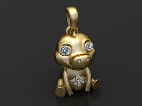 Gold dragon pendant Modello di stampa 3D