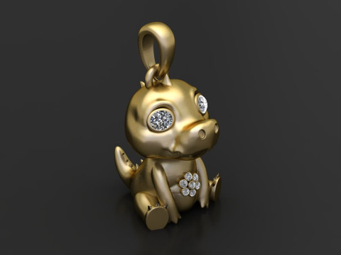 Altın ejderha kolye 3D Baskı Modeli