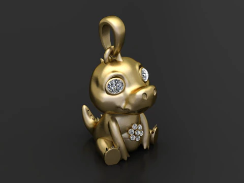 Gold dragon pendant 3D Print Model