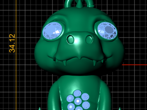 Altın ejderha kolye 3D Baskı Modeli