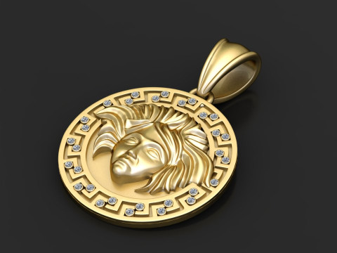Gold leaf face pendant 3D Принт Модель