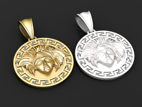 Gold leaf face pendant 3D Принт Модель