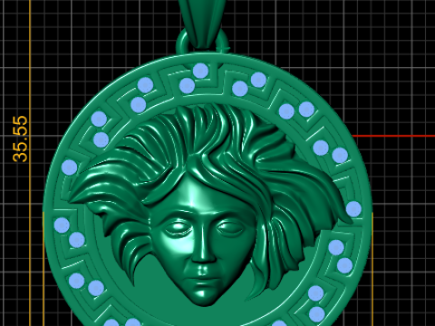 Gold leaf face pendant 3D Принт Модель