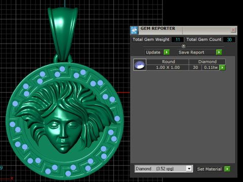 Gold leaf face pendant 3D Принт Модель