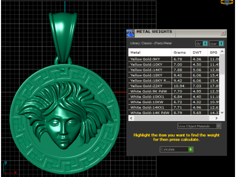 Gold leaf face pendant 3D Принт Модель