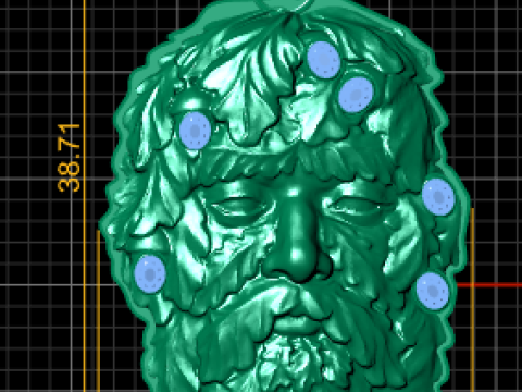 Gold leaf face pendant 3D printmodel