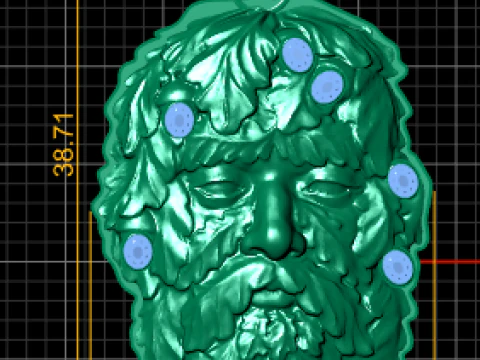 Gold leaf face pendant 3D Print Model