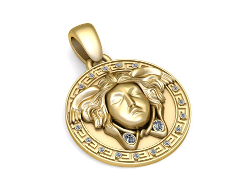 Gold medallion pendant Modello di stampa 3D