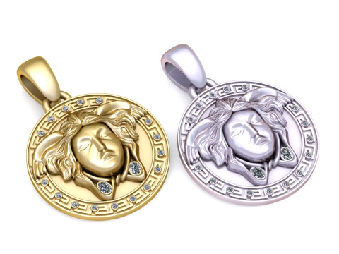 Gold medallion pendant Modello di stampa 3D