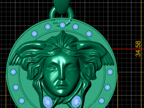 Gold medallion pendant Modello di stampa 3D