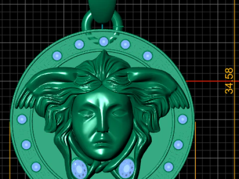 Gold medallion pendant 3D Print Model