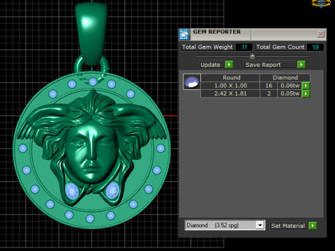Gold medallion pendant Modello di stampa 3D