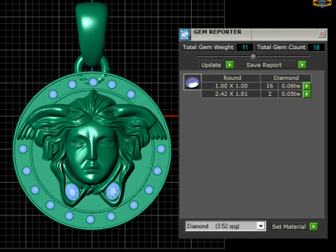 Gold medallion pendant 3D Print Model