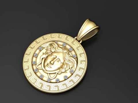 Pingente medalhão de ouro Modelo de Impressão 3D