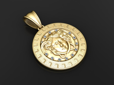 Gold medallion pendant Model Cetak 3D