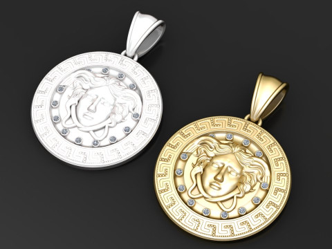 Gold medallion pendant Model Cetak 3D