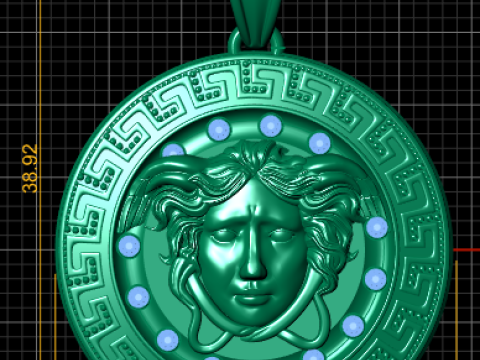 Gold medallion pendant Model Cetak 3D