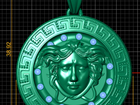 Gold medallion pendant 3D Print Model