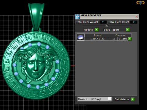 Gold medallion pendant Model Cetak 3D