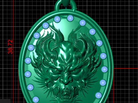 Gold lion head pendant Modello di stampa 3D