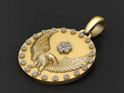 Gold eagle pendant 3D Print Model