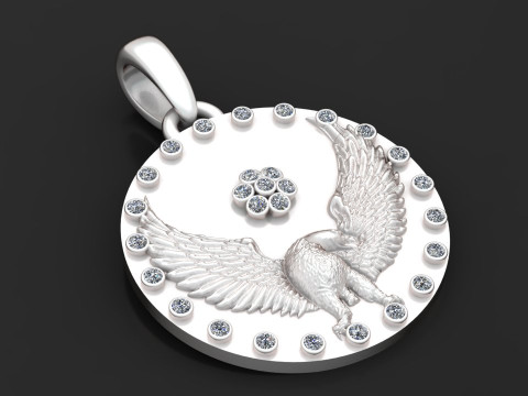 Gold eagle pendant 3D Print Model