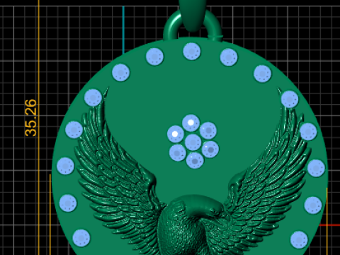 Gold eagle pendant 3D Print Model