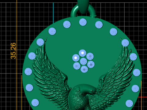 Gold eagle pendant 3D Print Model