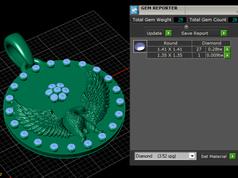 Gold eagle pendant 3D Print Model