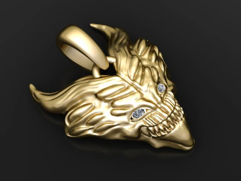 Gold demon pendant 3D Print Model