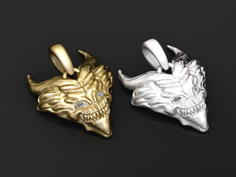 Gold demon pendant 3D Print Model
