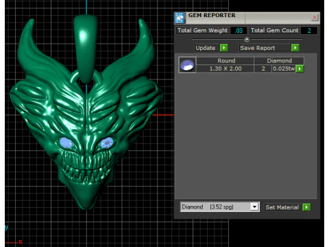 Gold demon pendant 3D Print Model