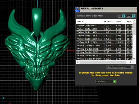 Gold demon pendant 3D Print Model
