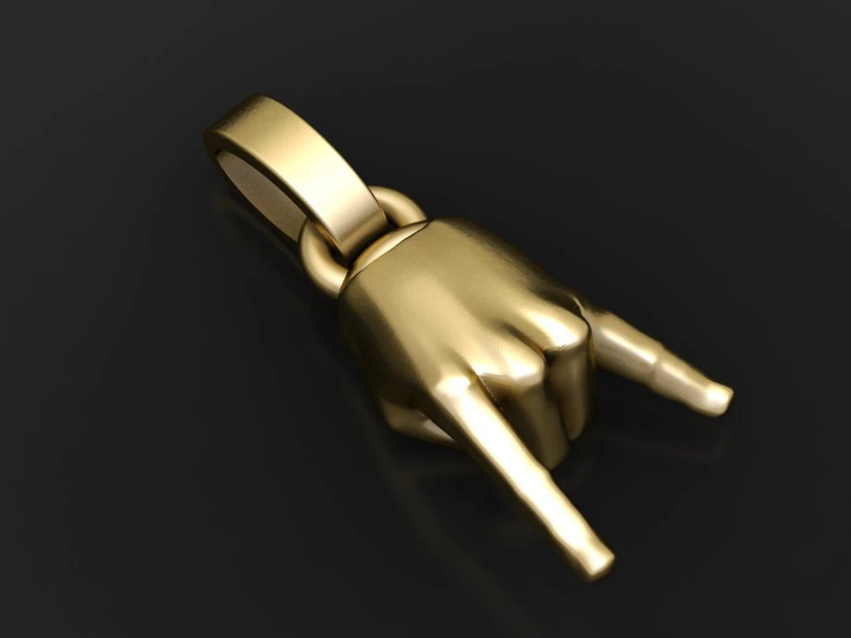 Gold rock hand pendant 3D Print Model .c4d .max .obj .3ds .fbx .stl .blend