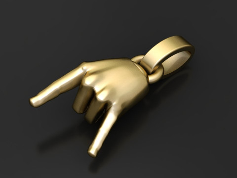 Gold rock hand pendant 3Dプリントモデル
