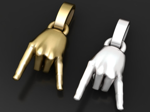 Gold rock hand pendant 3Dプリントモデル