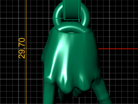 Gold rock hand pendant 3Dプリントモデル