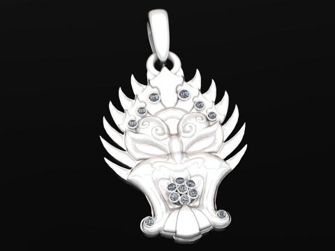 Gold dragon head pendant 3D Print Model