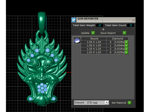 Gold dragon head pendant 3D Print Model