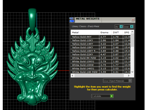 Gold dragon head pendant 3D Print Model
