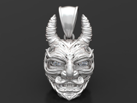 Gold demon head pendant 3Dプリントモデル