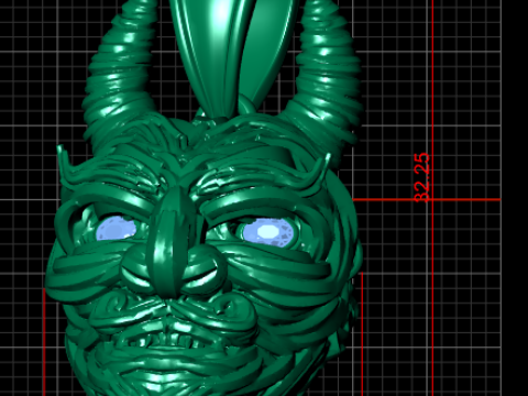Gold demon head pendant 3Dプリントモデル