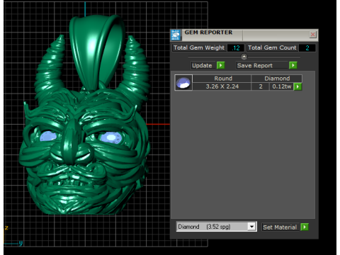 Gold demon head pendant 3Dプリントモデル
