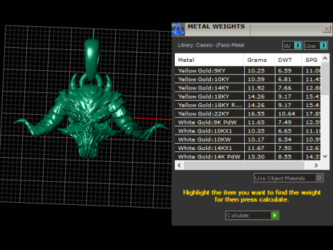 Kalung tengkorak mata batu permata Model Cetak 3D