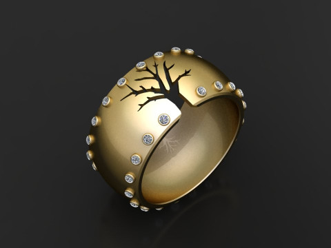 Gold tree ring 3D 打印模型
